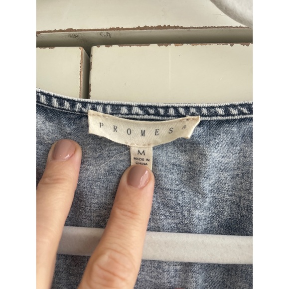 PROMESA Rock This Town Acid-Wash Denim Romper (M) - Picture 9 of 9